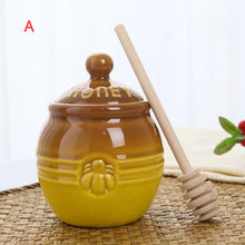 Load image into Gallery viewer, Cute Winnie Honey Jar with Dipper | Ceramic Container with Wooden Stick - 1 Pc