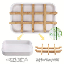 Load image into Gallery viewer, Wooden Soap Saver Dish | Bar Soap Holder with Drain Tray - 1 Pc