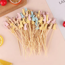 Load image into Gallery viewer, Pastel Easter Bunny Fancy Toothpicks | Decorative Food Sticks - 100Pcs