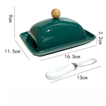 Load image into Gallery viewer, Cute Unique Ceramic Butter Dish with Lid and Butter Knife - 1 Set