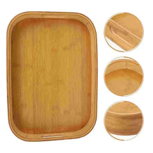 Load image into Gallery viewer, Wooden Serving Tray with Handles | Deep Bamboo Platter - 1 pc