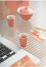 Load image into Gallery viewer, Pink Ceramic Chinese Tea Set | Cute Gong Fu Gift - 3 Pc