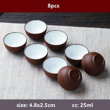 Load image into Gallery viewer, Authentic Yixing Purple Clay Tea Cup for Chinese Gong Fu Tea - 8 Pc Set