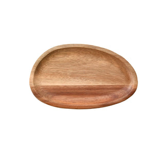 Oval Shapes Wooden Serving Tray | Large Solid Wood Dinner Plates - 1 Pc