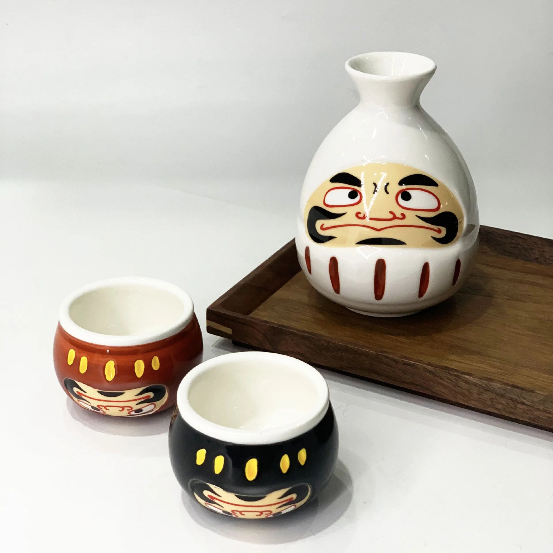 Japanese Daruma Sake Set | Order Tokkuri Bottle and 2 Ochoko Cup