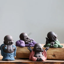 Load image into Gallery viewer, Cute Buddha Monk Tea Pet Figurine | Chinese Purple Clay Statue Figurine - 1 Pc