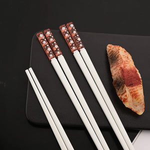 Green Sakura Chopsticks | Japanese Cherry Blossom Luxury - 5 Pair Set
