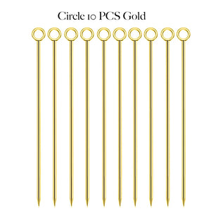 Circle Metal Cocktail Picks | Rose Gold Toothpick Skewers - 10 Pc Set