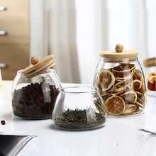 Load image into Gallery viewer, Short Dome Spice Jars with Wooden Lid | Sealed Tea Canister - 1 Pc