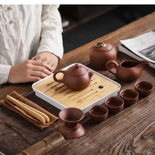 Load image into Gallery viewer, Portable Purple Clay Chinese Tea Set | Teapot  Gaiwan Travel Pot Cups - 11 Pc