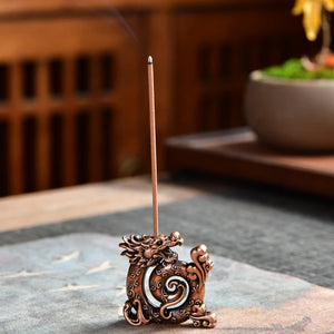 Dragon Incense Stick Holder | Lucky Feng Shui Copper Chinese - 1 Pc