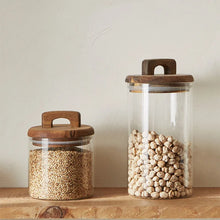 Load image into Gallery viewer, Large Glass Spice Jars with Handle Lid | Clear Food Storage Tea Canister - 1 Pc