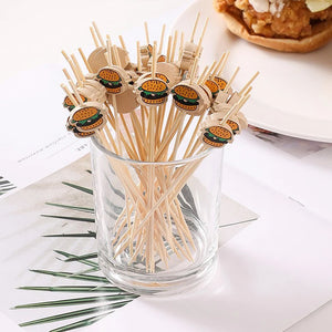 summer hamburger decorative party toothpicks for cocktails and appetizers