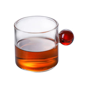 Contemporary Espresso Cups | Small Glass Ball Handle - 1 Pc