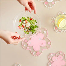 Load image into Gallery viewer, Pink Sakura Cute Coasters for Drinks | Japanese Cherry Blossom Mats - 1 Pc