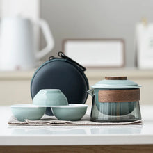 Load image into Gallery viewer, Contemporary Chinese Tea Set | Ceramic Teapot and Tea Cup with Case