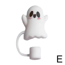 Load image into Gallery viewer, Cute Ghost Halloween Straw Toppers | Silicone Stanley Covers - 1 Pc