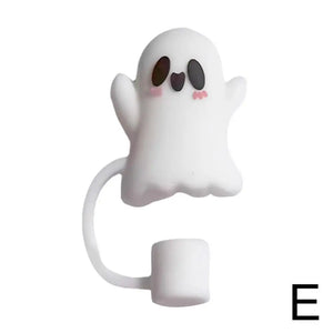 Cute Ghost Halloween Straw Toppers | Silicone Stanley Covers - 1 Pc