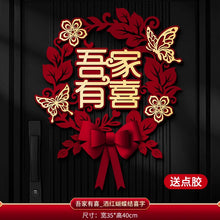 Load image into Gallery viewer, Double Happiness Door Paper Decor | Chinese Wedding Sign Hanging Banner - 1 Pc