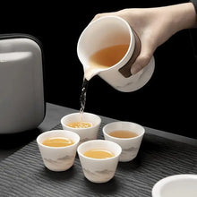 Load image into Gallery viewer, Mountain White Porcelain Travel Portable GongFu Tea | Ceramic Gaiwan Teacup - 1 Set