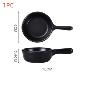 Colorful Mini Dipping Saucer with Handle | Ceramic Japanese Soy Sauce Dish - 1 Pc
