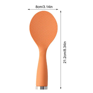 Cute Orange Standing Rice Paddle | Non-Stick Long Handle Shamoji Spoon Scoop Spatula - 1 Pc