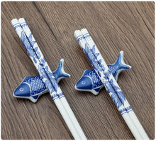 Load image into Gallery viewer, Blue &amp; White Ceramic Chinese Chopsticks Set with Gift Box - 1 Set