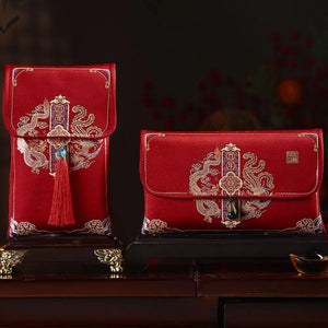 Red Envelope Brocade Money Wallet | Chinese New Year Gift - 1 Pc