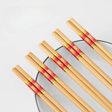 Load image into Gallery viewer, Chinese Wedding Chopsticks Set | Natural Bamboo Double Happiness - 5/10 Pairs