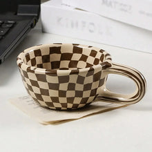 Load image into Gallery viewer, Warp Checkered Cute Ceramic Mugs | Small Coffee Cup - 1 Pc