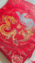 Load image into Gallery viewer, Red Chinese Tea Ceremony Kneeling Pillow Cushion | Vietnamese Wedding Dragon Phoenix - 2 Pc Set