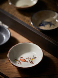 Rustic Ceramic Soy Sauce Dish | Small Seasoning Dipping Bowls - 6 Pc Set