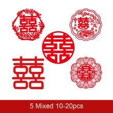 Load image into Gallery viewer, Traditional Chinese Red Wedding Stickers for Wall Door Decoration - 20 pcs