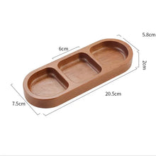 Load image into Gallery viewer, Solid Wood Rectangle Rounded Japanese Seasoning Soy Sauce Tray - 1 Pc