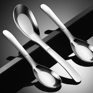 Stainless Steel Korean Soup Spoon | Asian Flat Bottom Spoons - 1 Pc