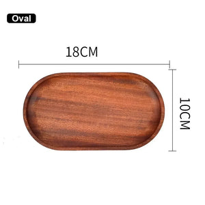 Small Walnut Wooden Serving Tray | Cute Wood Platters for Tea Food - 1 Pc