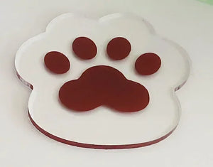 Cat Dog Paw Cute Coasters | Clear Acrylic Cup Drink Mats - 1 Pc