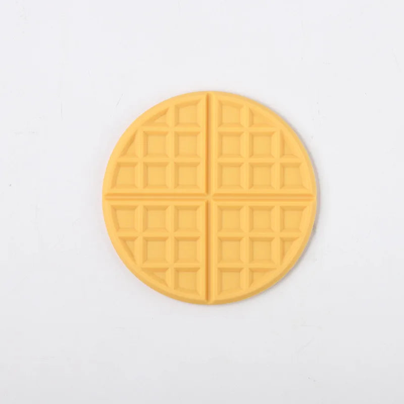 Waffle Pancake Cute Coasters | Large Silicone Mats for Drinks - 1 Pc