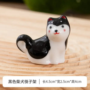 Cute Shiba Inu Chopsticks Holder | Japanese Dog Ceramic Chopstick Rest - 1 Pc