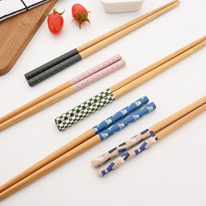 Mixed Bamboo Chopsticks | Japanese Woden Luxury Cutlery Tableware Gift - 5 Pair Set