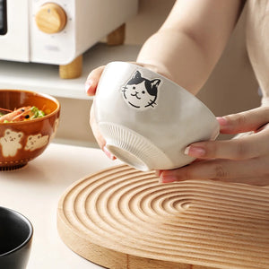 Cute Cat Bear Kobachi Small Bowls | Ceramic Animal Bowl 4.5 Inch - 1 Pc