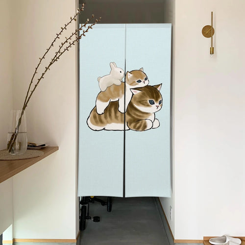 Cute Cat Noren Curtain | Japanese Doorway Curtain Cartoon Kitty - 1 PC