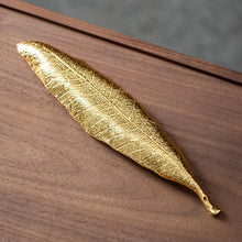 Load image into Gallery viewer, Gold Leaf Incense Holder | Metal Ash Catcher for Stick Burners - 1 Pc