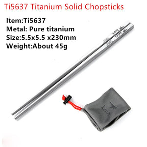 Pure Titanium Chopsticks with Travel Case | Portable Metal Camping Cutlery - 1 Set