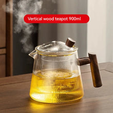 Load image into Gallery viewer, Glass Teapot with Spout and Wooden Handle | Matching Cup - 1 Set