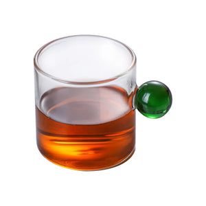 Contemporary Espresso Cups | Small Glass Ball Handle - 1 Pc