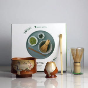 Vintage Matcha Set | Ceramic Spout Bowl Whisk Bamboo Chasen Tea Ceremony
