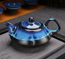 Load image into Gallery viewer, Ornate Deep Blue Ceramic Tea Pot and Cup Set | Kung Fu Teaware - 1 Set