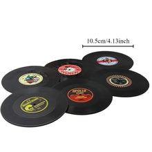 Load image into Gallery viewer, Retro Vinyl Record Cute Coasters | Music Drink Mats - 6 Pc Set