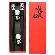 Load image into Gallery viewer, Black &amp; White Panda Chopsticks Gift Set with Box | Japanese Wooden Bamboo - 2 Pair Set